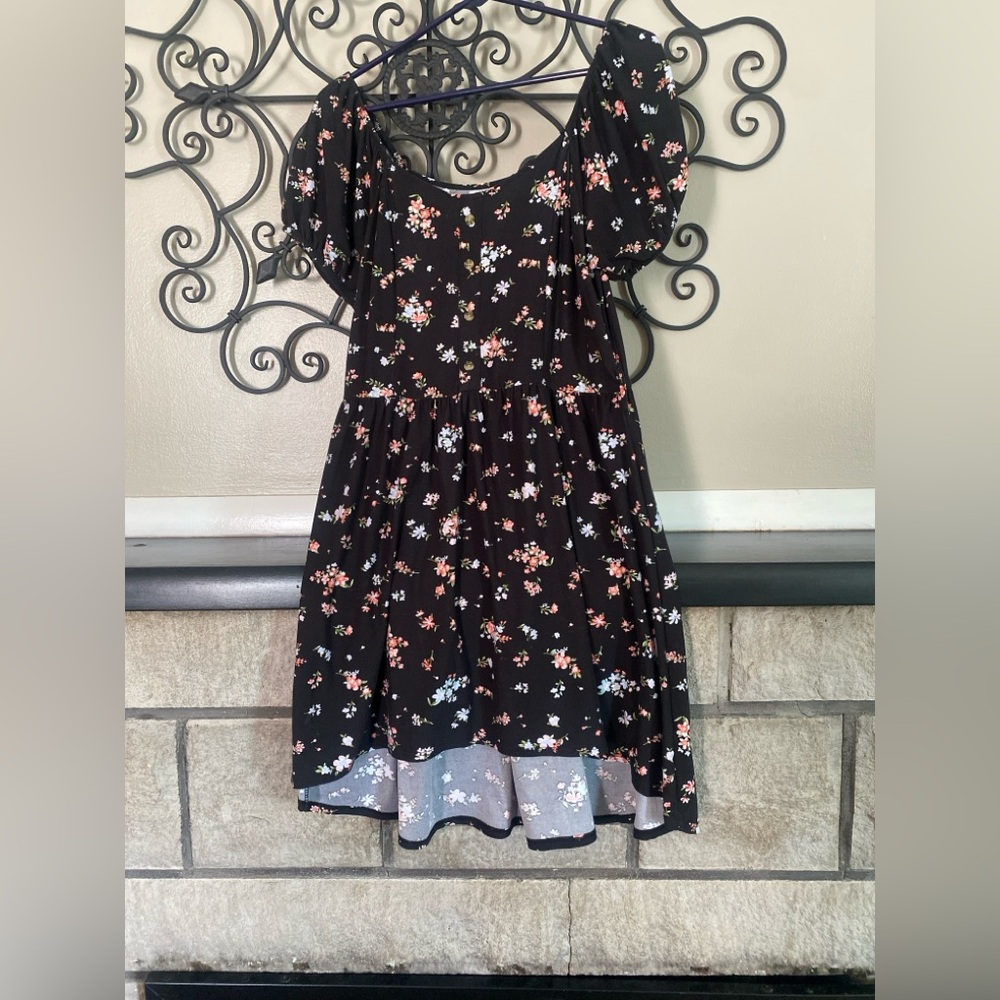 No Boundaries Black Floral Dress